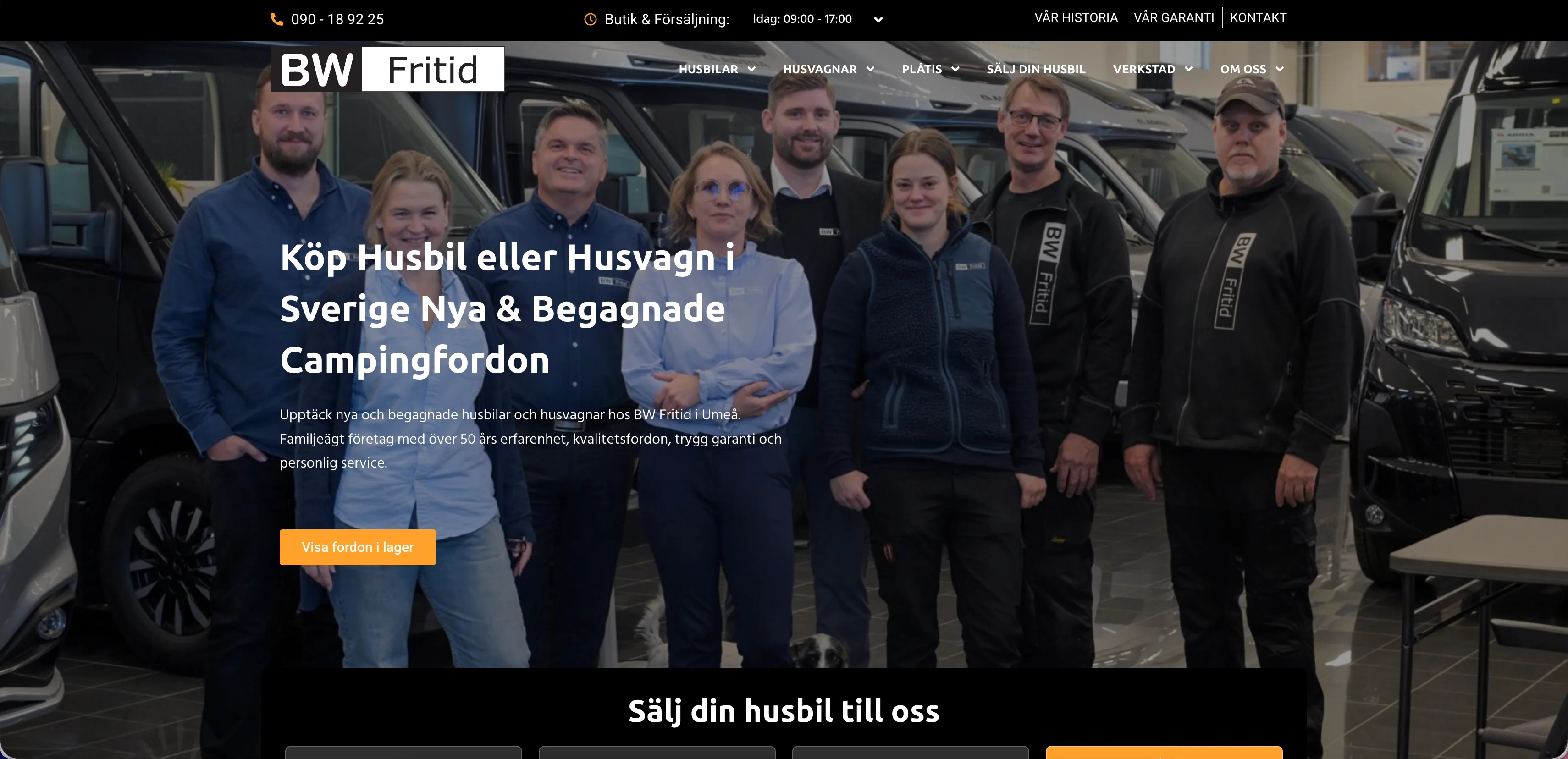 BW Fritid - Webbdesign av Mera Kommunikation