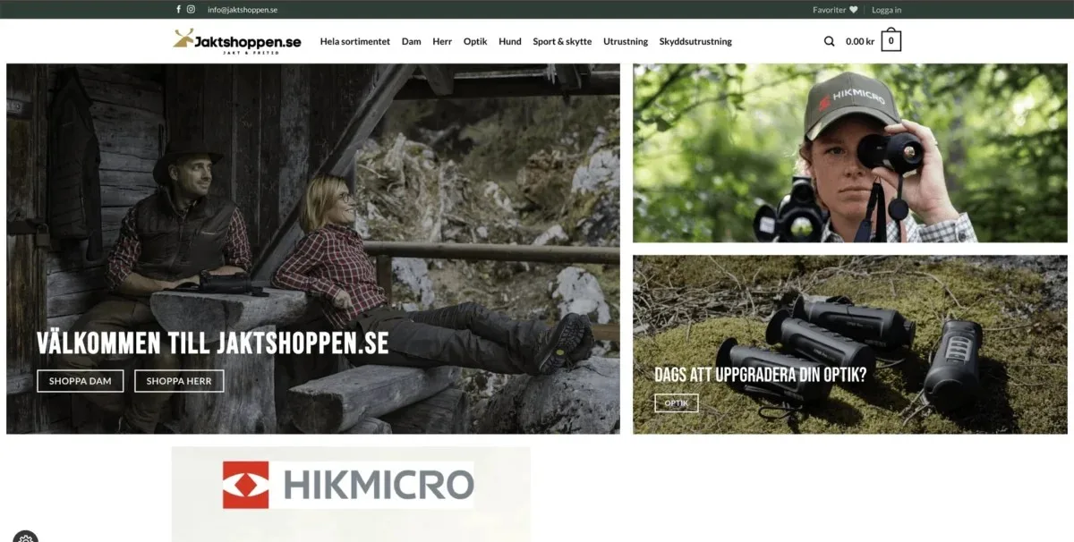 Jaktshoppen - Webbdesign och Google Ads av Mera Kommunikation